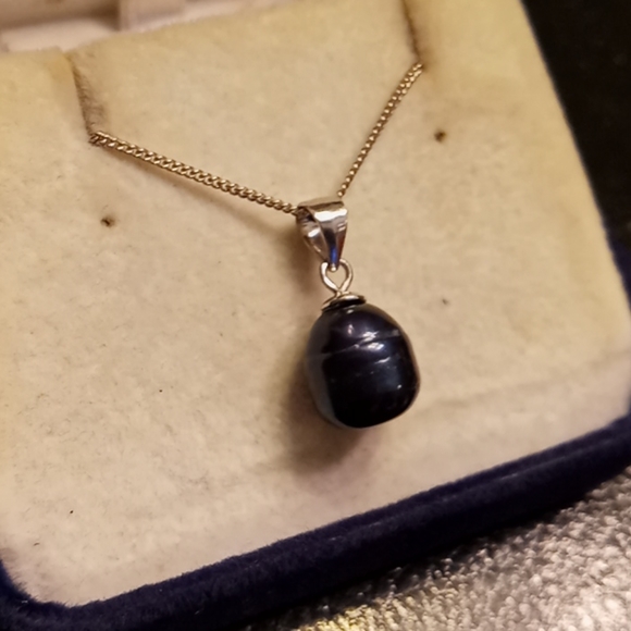 VTG Genuine Freshwater Pearl 925 Silver Pendant - Picture 4 of 5